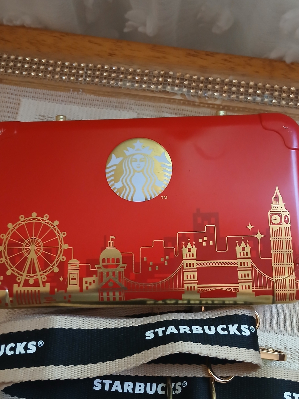 Starbucks Metal Mini Suitcase crossbody Container Purse Has A Little Dent - Picture 2 of 12